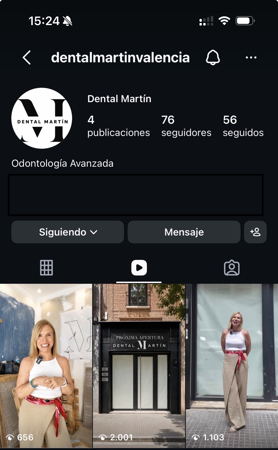 Resultados de la primera semana de Dental Martín en Instagram