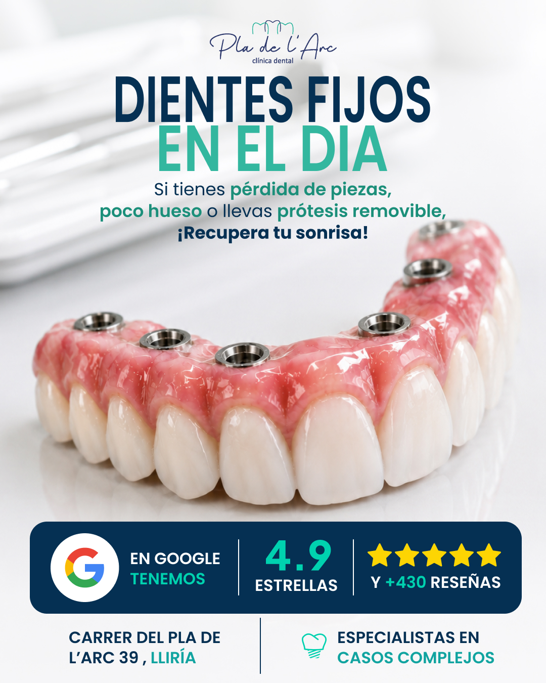 Pieza gráfica Ads — Dientes fijos en el día